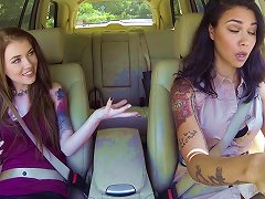 Free Porn A Sexy Milf Seduces A Younger Chick And Fucks Her In The Car
